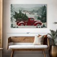 thumbnail image 3 of Elephant Stock Christmas Red Truck Wall Art - Horizontal Canvas Wall Art - Living Room Wall Decor - Holiday Canvas - Gray And Red Decor - 51" x 34", 3 of 8