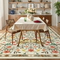 thumbnail image 4 of Garvee 8'x10' Farmhouse Floral Area Rug Botanical Butterfly Printed Carpet, Washable Rug with Non Slip TPR Backing Low Pile Indoor Mat for Living Room Bedroom Office, Beige, 4 of 8