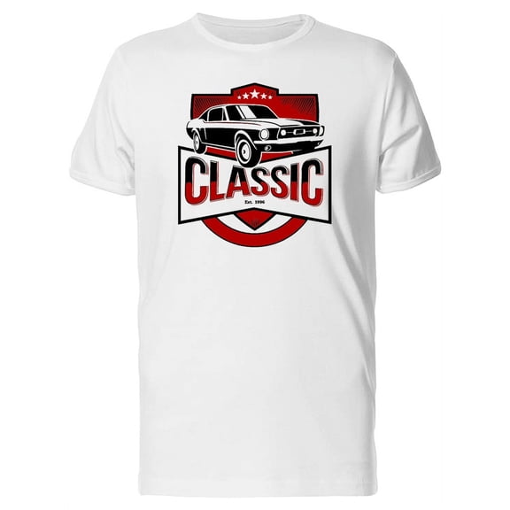 Classic Car Red Logo T-Shirt Men -Image by Shutterstock, Male Medium
