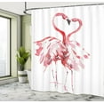 thumbnail image 5 of Ambesonne Flamingo Shower Curtain, Lovers Kissing, 69"Wx84"L, Dark Coral White, 5 of 5