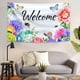thumbnail image 4 of Bandera de bienvenida de primavera y verano de 3 x 5 pies con diseño de flores, mariposas y abejas para jardín, casa, temporada, poliéster con doble costura y 4 ojales de latón para decoración de, 4 of 5