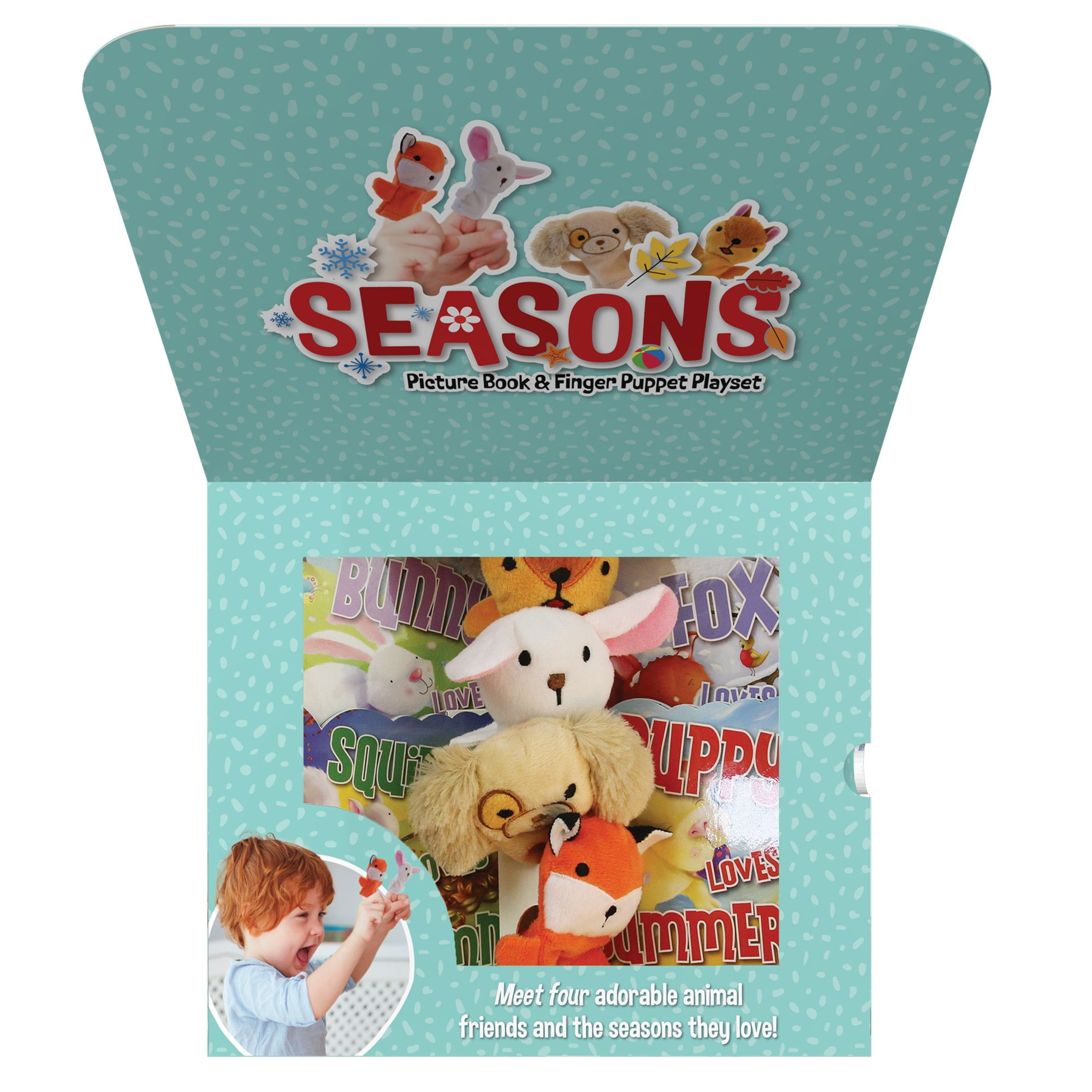 SpiceBox First Library Four Seasons: 4 Die-Cut Board Books with Finger Puppets