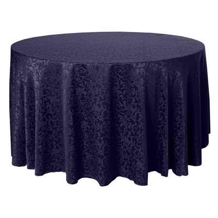 

Ultimate Textile (10 Pack) Somerset 102-Inch Round Damask Tablecloth - Jacquard Weave Scroll Design Plum Purple