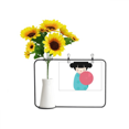 thumbnail image 1 of Blue Kimono Sakura Japan Doll Artificial Sunflower Vases Bottle Blessing Card, 1 of 3