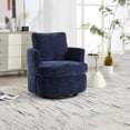 thumbnail image 5 of CKEASEAN 32'' Chenille Upholstered Swivel Accent Barrel Chair, 360 Degree Modern Oversized Round Swivel Chair for Living Room/ Nursery, Comfy Single Sofa Chair with Cushion, 5 of 9