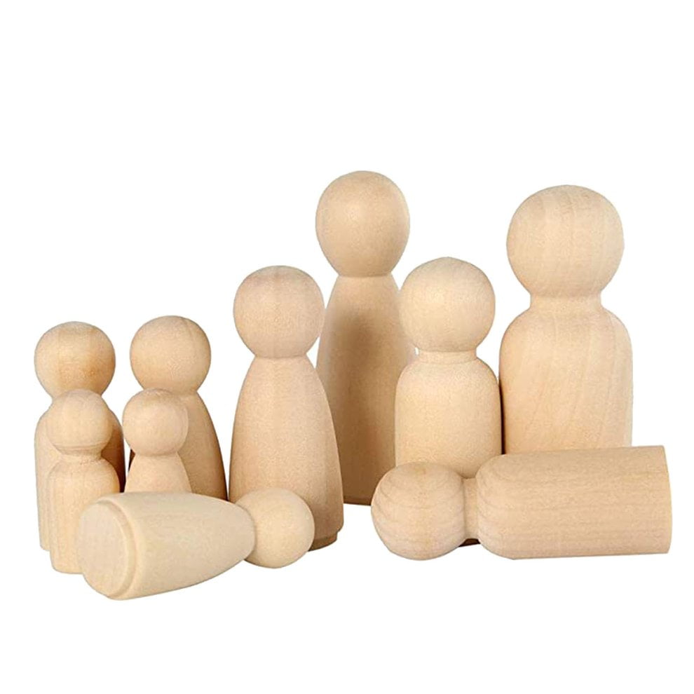 Wooden Peg Dolls Unfinished People,20 Pcs Wooden People for Painting,Wooden Doll People Dolls Tiny Doll for Kids Painting,Peg Game,Family DIY Crafts Art Projects,Children Graffiti Drawing Toy