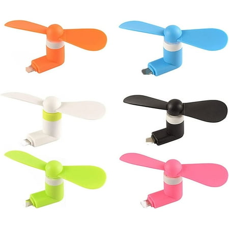 Mini Cell Phone Fan - Colorful and Powerful Fan Compatible for iPhone and iPad - Cell Phone Summer Accessories (6-Pack)