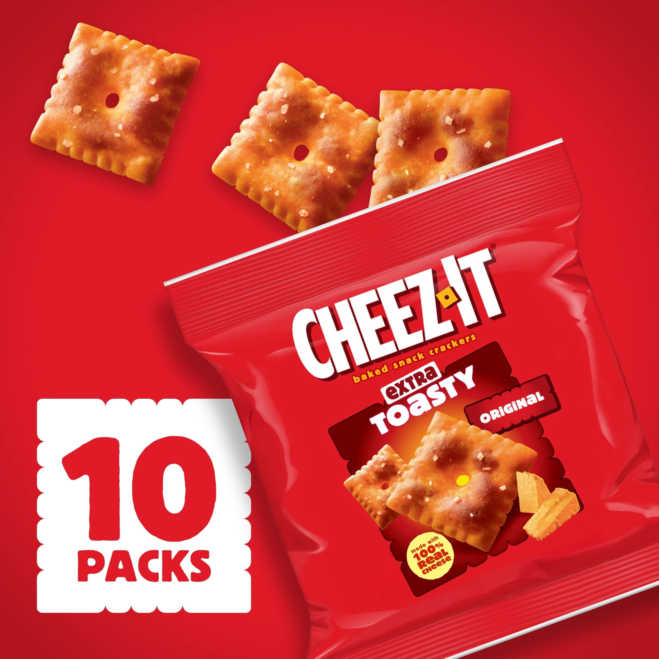 Cheez-It Extra Toasty Cheddar Jack Cheese Crackers, Baked Snack Crackers, 12.4 oz (Pack of 8)