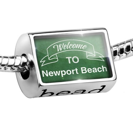 - Bead Green Sign Welcome To Newport Beach Charm Fits All European Bracelets