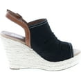 thumbnail image 6 of Soda Jafari Women's Open Toe Ruched Canvas Espadrille Platform Wedge, 6 of 7