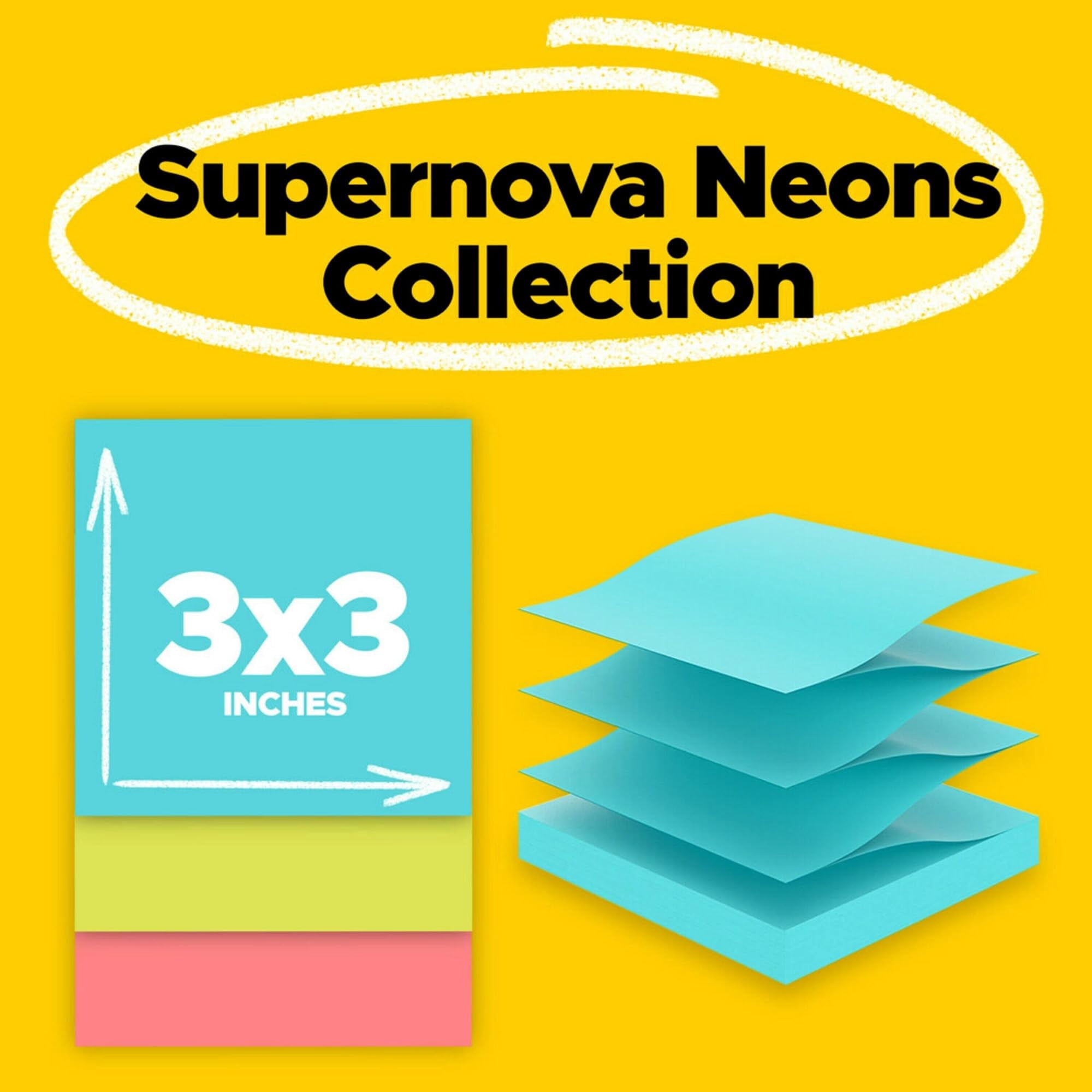Post-it Super Sticky Pop Up Notes, 3 in x 3 in, 18 Pads, 90 Sheets/Pad, 2x the Sticking Power, Back to School Supplies f