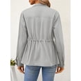 thumbnail image 4 of Long Sleeve Women Zipper Coat Stand Collar Casual Trenchcoat Jacket, 4 of 5