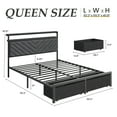 thumbnail image 4 of Fluest Queen Bed Frame with 2-Tier Storage Headboard, USB Port and LED Light, 2 Storage Drawers, Gray, 4 of 7