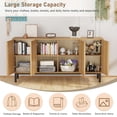 thumbnail image 4 of Bingirl Buffet Moderne à 4 Portes Cannelées avec Tablette Réglable - Crédence en Bois pour Bar à Café, 4 of 6