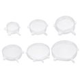 thumbnail image 1 of Unique Bargains Couvercles Extensibles en Silicone, 2 Ensembles - Couvercles de Bols Réutilisables et Durables, Couvercles en Silicone pour Bols et Couvercles Alimentaires (Blanc), 1 of 6