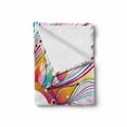 thumbnail image 2 of Abstract Soft Flannel Fleece Throw Blanket, Absurd Vector Smoky Wavy Floral Design Rainbow Alike Stripes and Lines Print, Cozy Plush for Indoor and Outdoor Use, 70" x 90", Multicolor, by Ambesonne, 2 of 6