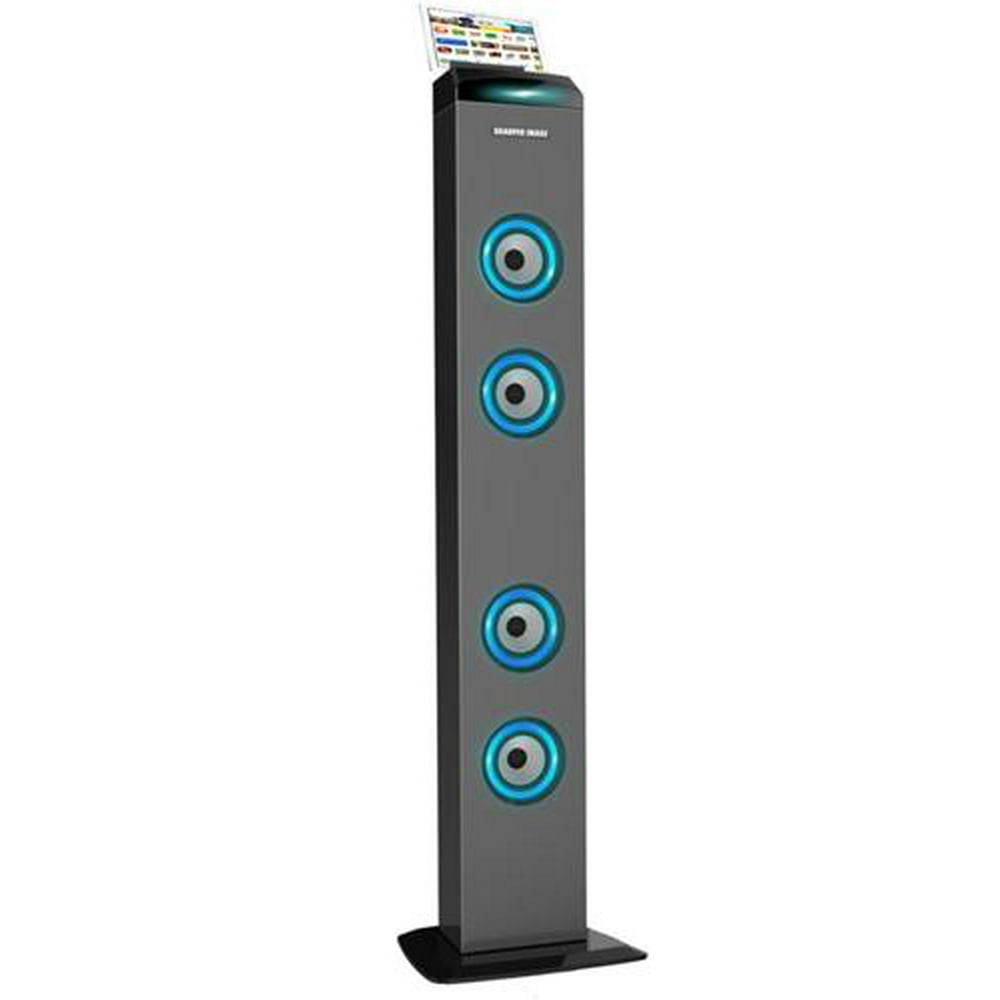 AR+SOUND AR1004BK Bluetooth LED Lights Tall Tower Stereo Speaker System
