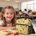 thumbnail image 4 of Kuiaobaty Pineapples Floral Print Backpack Set with Lunch Bag for Kids 17 Inch Backpack and Pencil Case with Zipper Reusable Insulated Lunch Box and Pencil Pouch for School Camping, 4 of 7