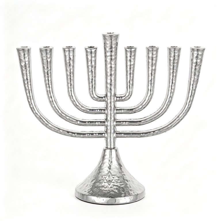 Sziqiqi 9-Branch Silver Hanukkah Menorah, Tree of Life photo 5