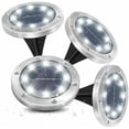 thumbnail image 1 of Luces solares para exteriores, paquete de 4 luces solares para jardín a prueba de agua con luz de alta eficiencia, luces de paisaje para caminos, patios, terrazas, césped, patios, pasarelas (blanco, 1 of 5