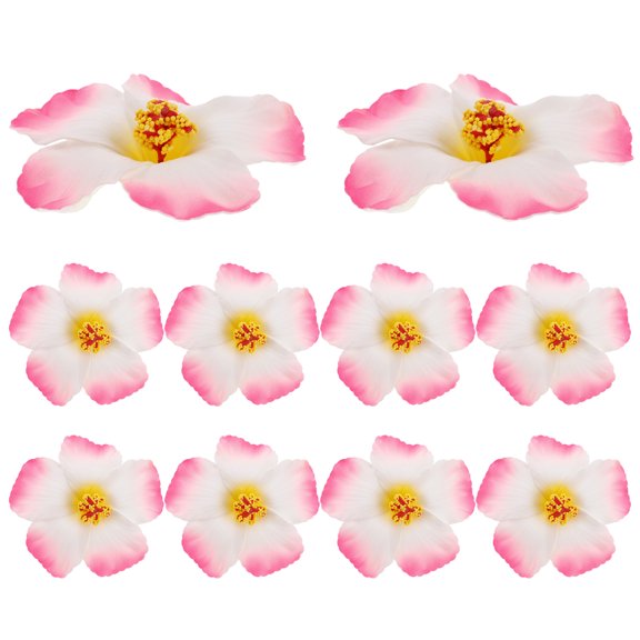 10 Pcs Hawaiian Hibiscus Flower Decoration Flowers Seaside Pink