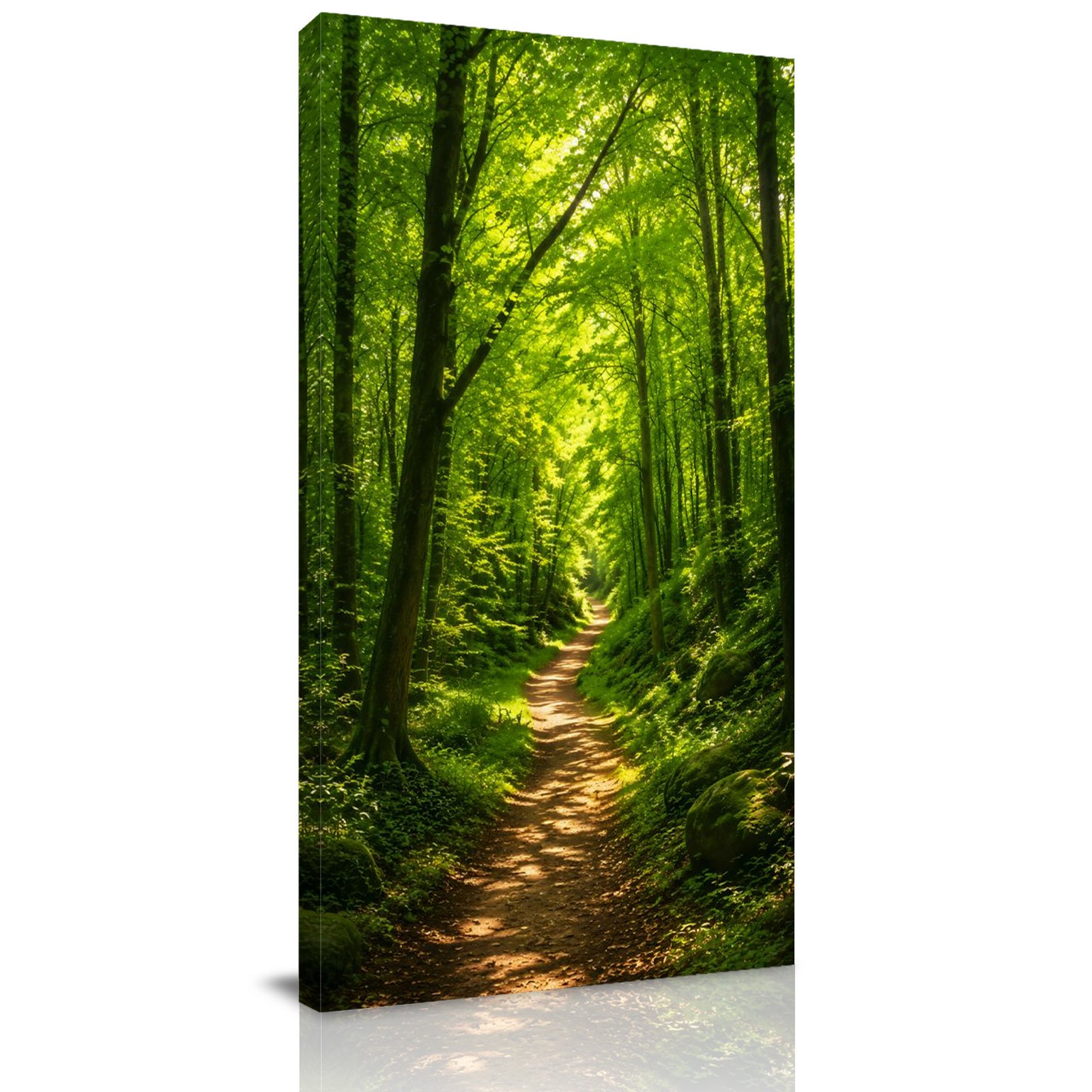 Canvas Wall Art Forest Path Framed Canvas Prints for Bedroom Dining Room Summer Green Trees Rustic Woodland Oversized Gallery Wrapped Wall Decor for Home Office Gifts 20 x40 Ship Next Day