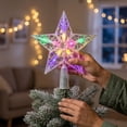 thumbnail image 6 of Christmas Tree Topper, Crystal Star Ornament, LED Light Decor, Multicolor Flashing Effect and Sturdy Reusable Build for Tree Branches, Mantel Shelves and Holiday Gatherings., 6 of 7