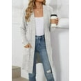 thumbnail image 4 of Aricy Ribbed Knit Cardigan Sweaters for Women Long Dusters Cozy Soft Knitwear Lightweight Open Front Sweater Solid Color Coat Warm Long Sleeve Shrug Cardigans with Pockets, 4 of 5
