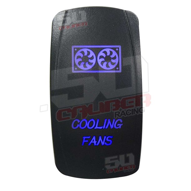 Blue Illuminated Rocker Switch Cooling Fan On Off Toggle 20 Amp Universal Marine Utv Offroad Switches By 50 Caliber Racing