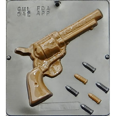 542 Six Shooter Revolver & Bullets Chocolate Candy (Best 9mm Bullet Mold)
