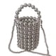 thumbnail image 1 of Bolso de mano con cuentas para mujer, con decoración de perlas blancas, para vestido de noche, con cadena interior desmontable, 1 of 5
