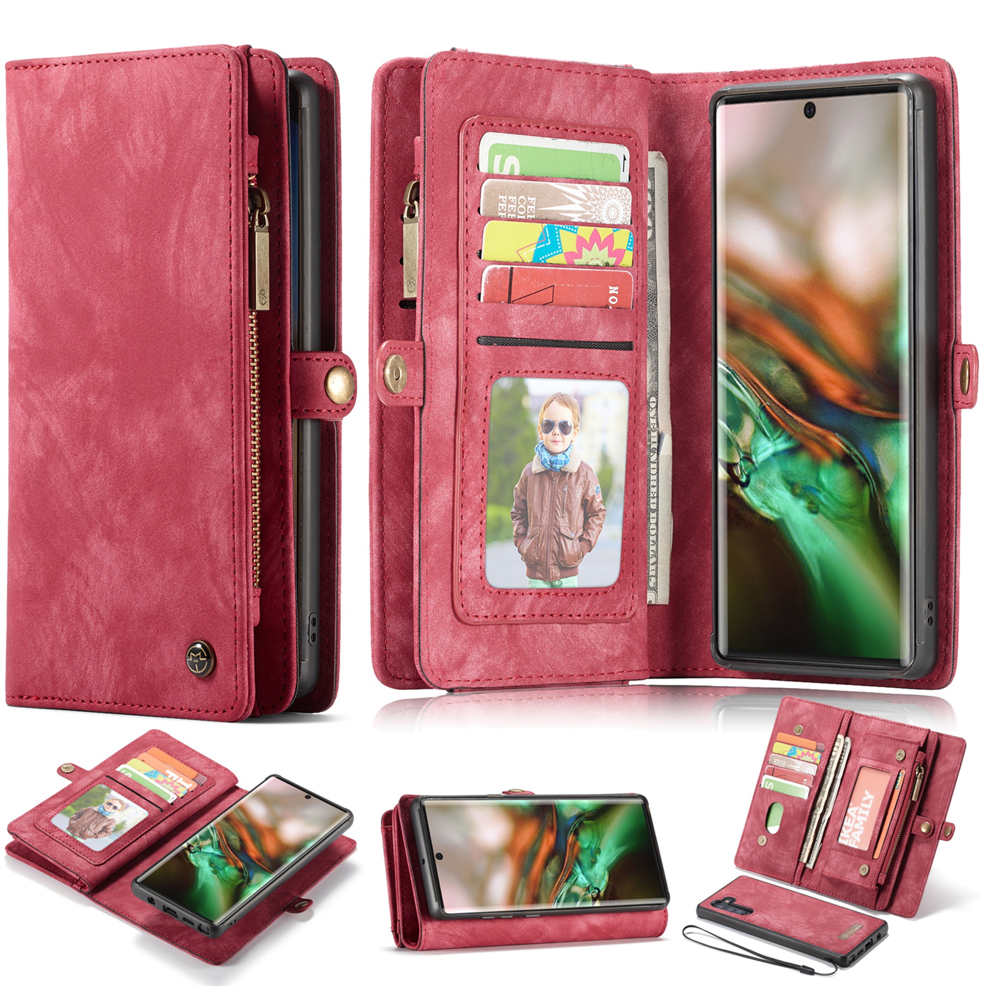 Samsung Galaxy Note 10 Wallet Case, Dteck Leather Zipper Wallet Case 11