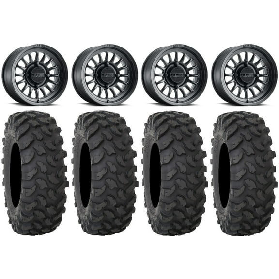 Method 411 15" Black (4 3) Wheels 32" XTR370 Tires Sportsman RZR Ranger