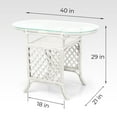 thumbnail image 5 of SK New Interiors Dining Furniture Borneo Set of 2 Natural Rattan Chairs w/Cream Cushion and Oval Table w/Glass, White, 5 of 7
