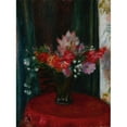 thumbnail image 2 of William James Glackens 19x24 Black Ornate Framed Double Matted Museum Art Print Titled: Bouquet on Red Tablecloth, 2 of 5