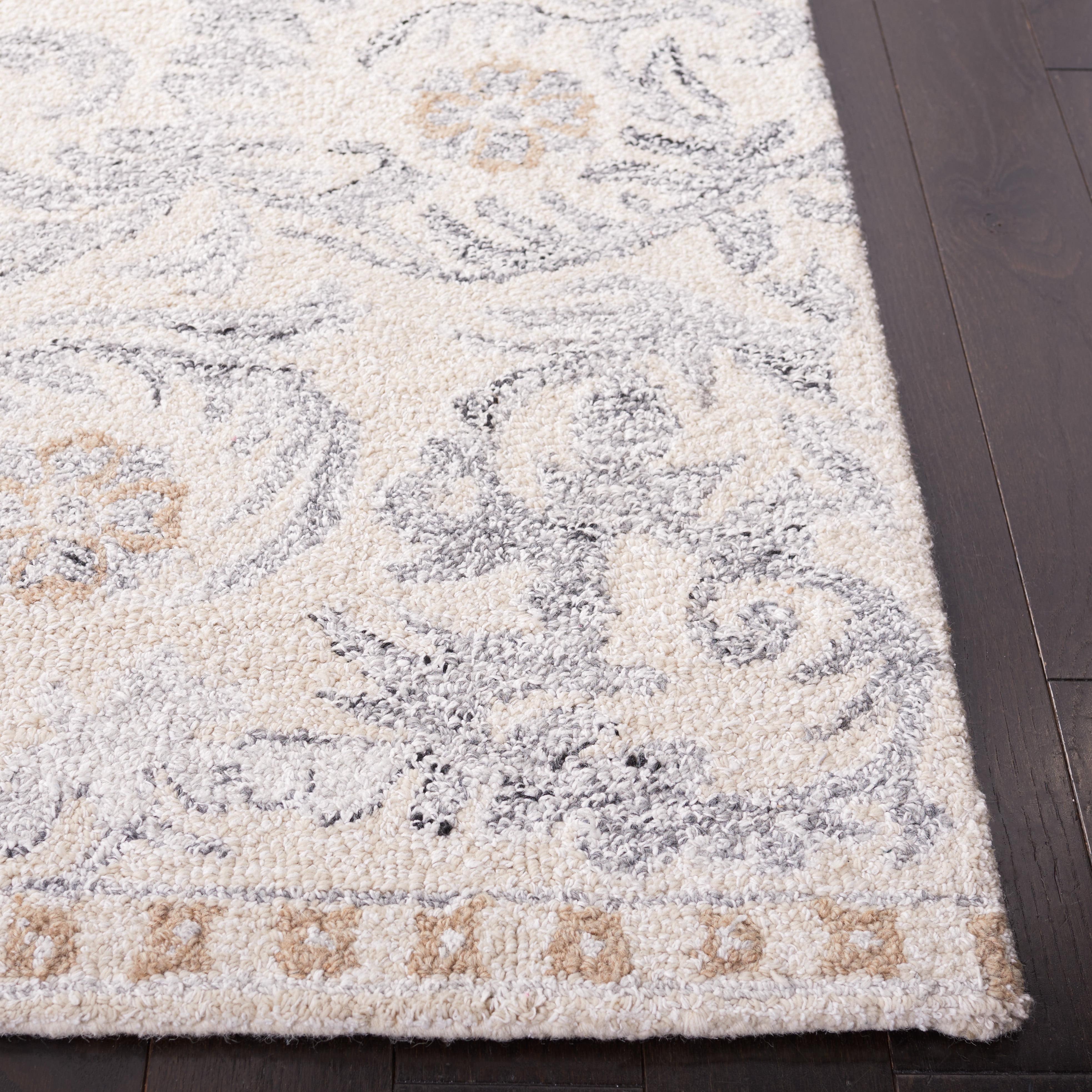 SAFAVIEH Marquee Clematis Medallion Area Rug, Beige/Grey, 4' x 6'