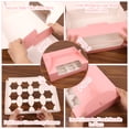 thumbnail image 6 of 30 Pcs Cupcake Boxes, 12 Count Muffin Boxes with Handle, Window and Inserts, Pink Cupcake Holders Bakery Carrier Boxes for Cookies Treats Dessert, 6 of 8