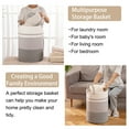 thumbnail image 3 of Cherishgard Laundry Hamper， Woven Cotton Rope Laundry Hamper with Handles for Blanket, Toys, 3 of 6