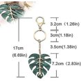 thumbnail image 2 of SHAR Leaf Shape Metal Keychain with Hollow Leaf Design - Green Gold Pendant for Symbolizing Friendship and Gifting to Friends, 2 of 4