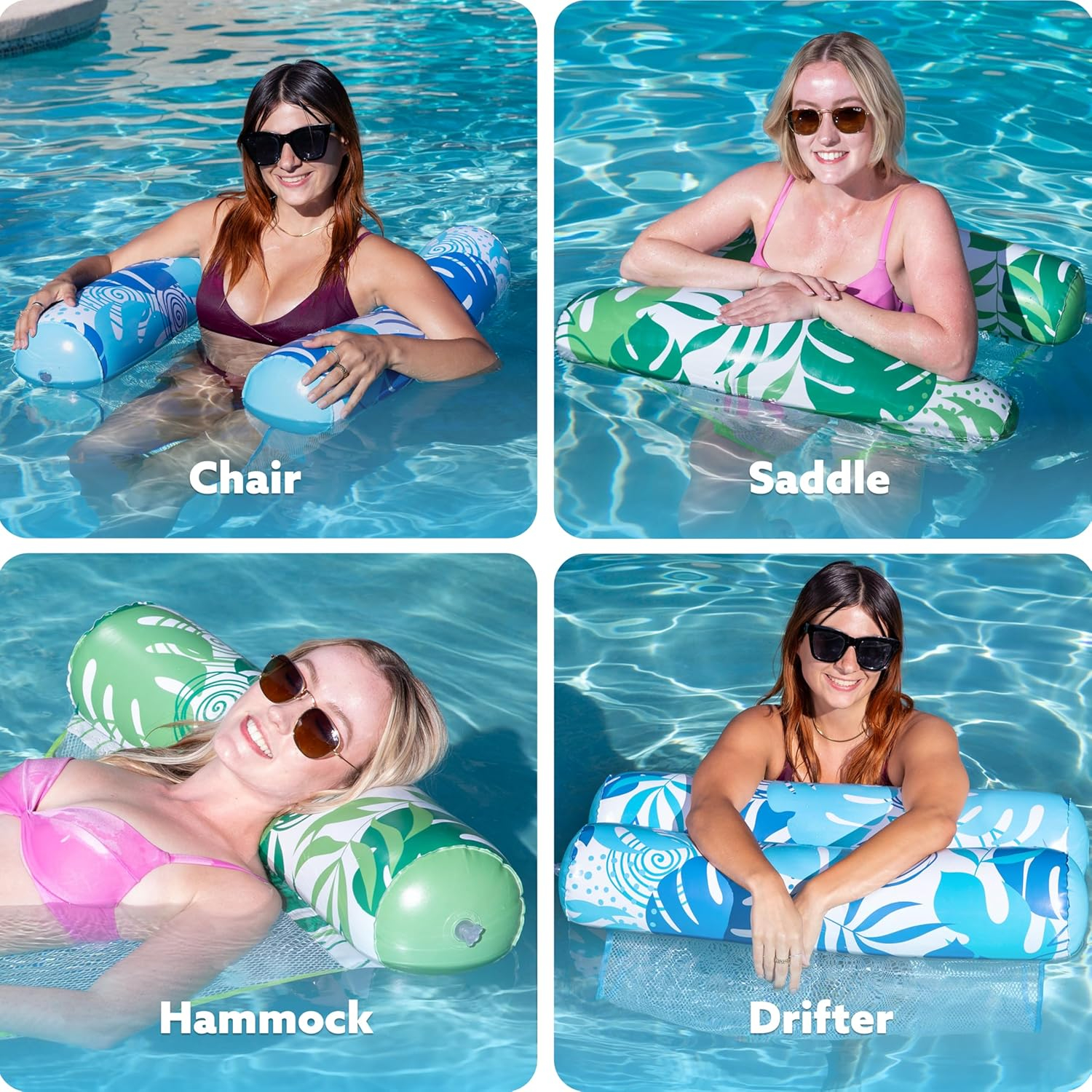 Joyfy 2-Pack Inflatable Pool Float Hammock 4-in-1 photo 4