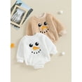 thumbnail image 3 of JYYYBF Infant Baby Plush Christmas Romper Boy Girl Funny Snowman Embroidery Bodysuit Long Sleeve Crewneck Playsuit, 3 of 6