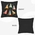 thumbnail image 6 of Set of 2 18x18in Throw Pillow Covers - Festive Black Background with Colorful Floral & Geometric Party Hats Perfect for Couch Bed Car, 6 of 8