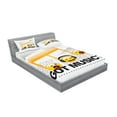 thumbnail image 2 of Ambesonne Music Emoji Fitted Sheet & Pillow Sham Set, Note Characters Faces, King, White Mustard and Grey, 2 of 2