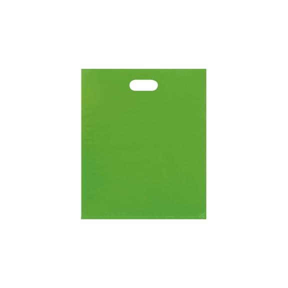 SSWBasics Large Low Density Clearly Lime Merchandise Bags - 15”W x 4”D x 18”H  - Case of 500