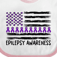 thumbnail image 4 of Inktastic Epilepsy Awareness Purple Ribbons and Flag Boys or Girls Baby Bib, 4 of 4
