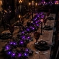thumbnail image 6 of 5.56 Ft Artificial Black Maple Leaf Garland with Light,Halloween Decoration Autumn Leaf Lighted Garland for Home Stair Railing Fireplace, 6 of 7