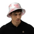 thumbnail image 5 of Yiaed Kawaii Pigs Print Reflective Stripe Bucket Hat Unisex Funny Outdoor Fisherman Cap Beach Sun Hat, 5 of 5