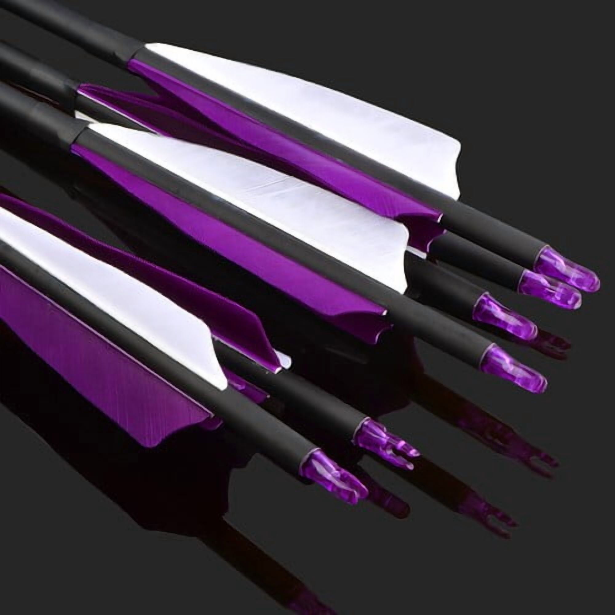 12pcs 30" Carbon Arrows with Real Turkey Feathers – Durable, Straight, and Well-Balanced Archery Arrows for Compound and Recurve Bows, Ideal for Hunting, Target Shooting, and Outdoor Practice