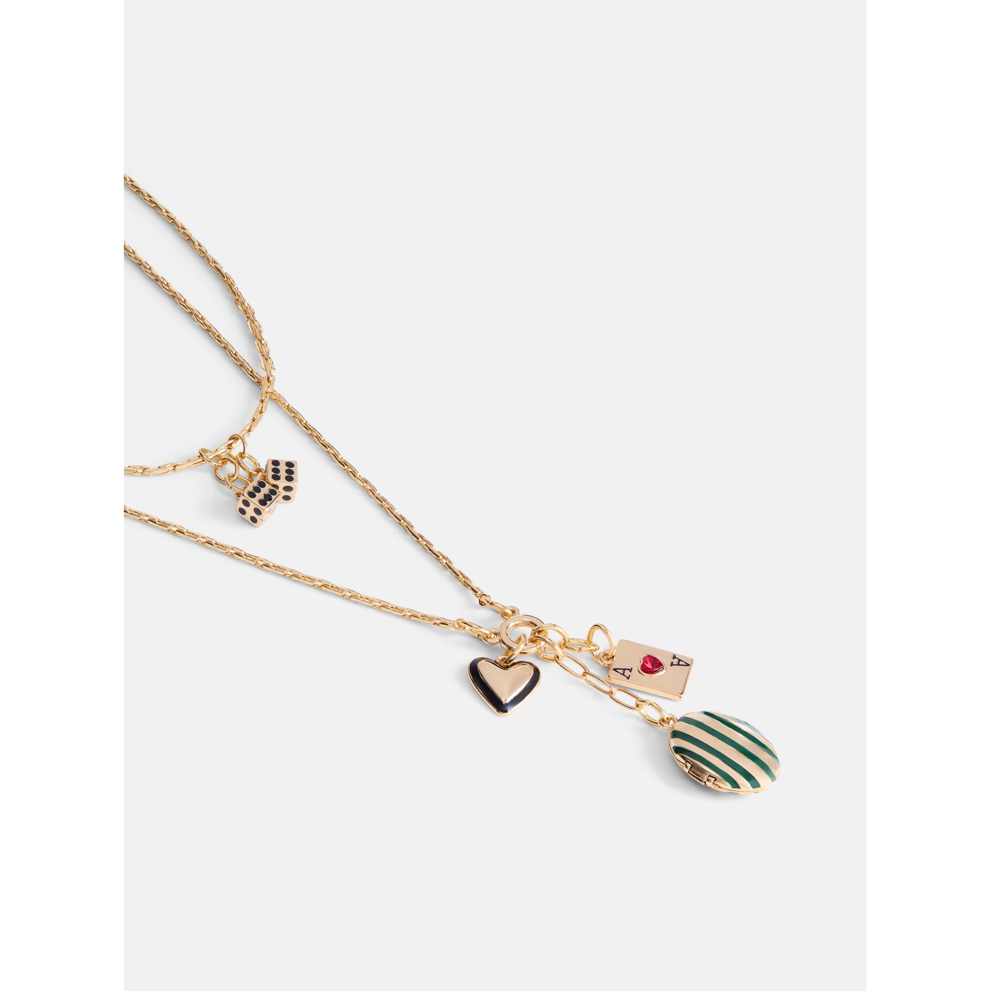 Free Assembly Women's Layered Locket Charm Necklace