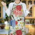 thumbnail image 5 of Women Men Adjustable Bib Apron with Pockets Pioneer Colorful Floral Cooking Kitchen Aprons, 5 of 7